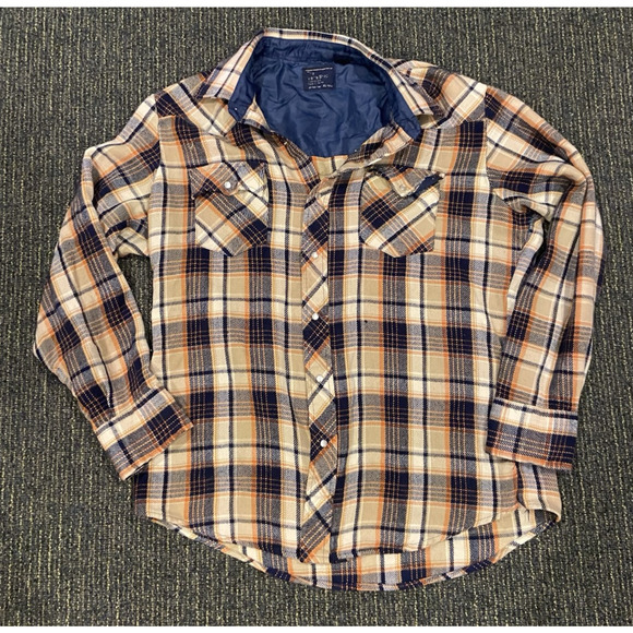 Vintage JC Penny The Mens Shop 100% Acrylic Flannel Shirt Pearl Snap Mens XLT - Picture 1 of 3